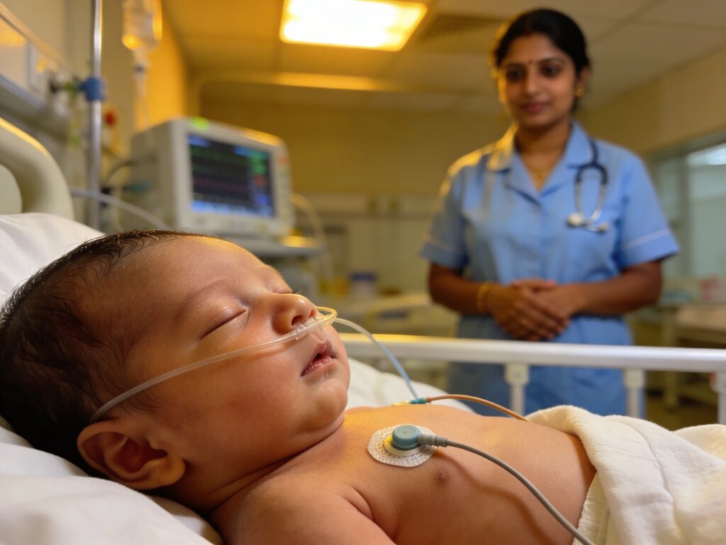 Early signs of pneumonia in newborn